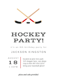 Hockey Birthday Sports Games Invitation Template Free Greetings 